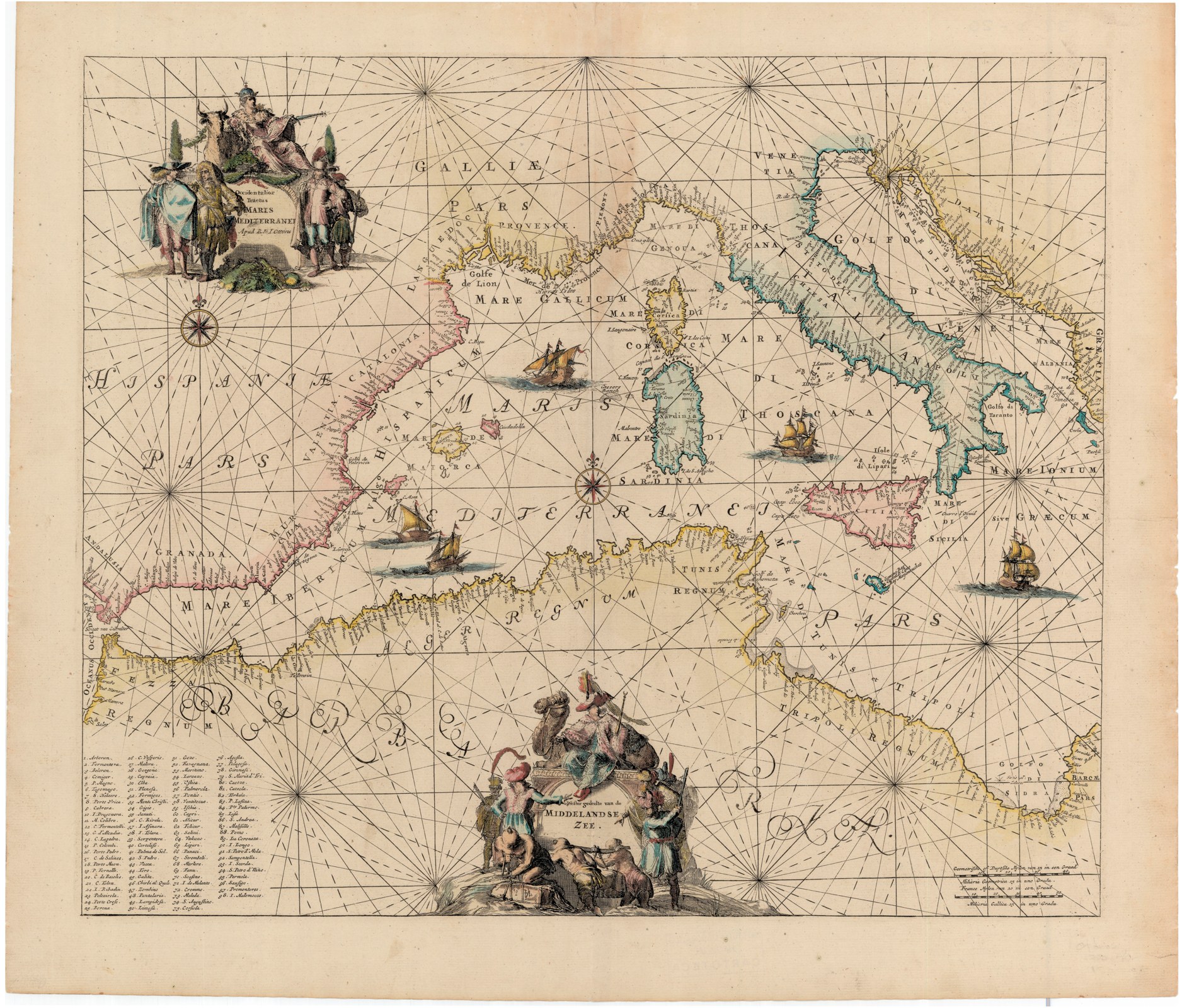 Carta del Mediterráneo de 1735 Carta del Mediterráneo de 1735